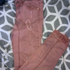 pink ripped jeans